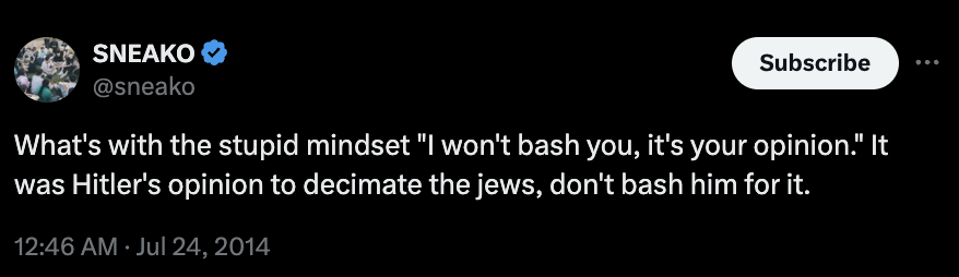 Sneako "don't bash" Hitler