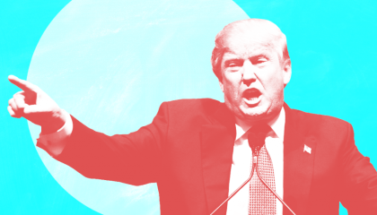 Trump pointing and yelling